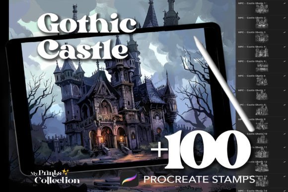 100 Procreate Castle Gothic Stamps