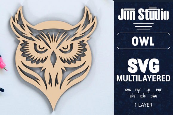 3D Christmas Owl SVG Laser Cut Papercut