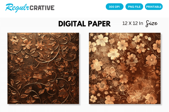 Copper Texture Patina Digital Paper