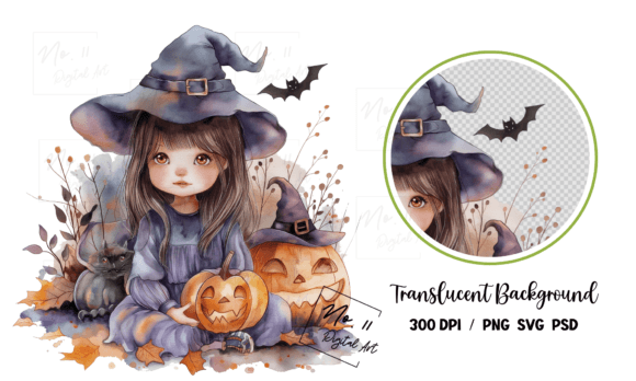 Cute Witch Halloween Clipart for Creative Projects