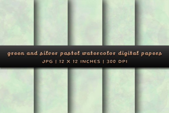Evaluating Green and Silver Watercolor Backgrounds for Professional Craft Projects