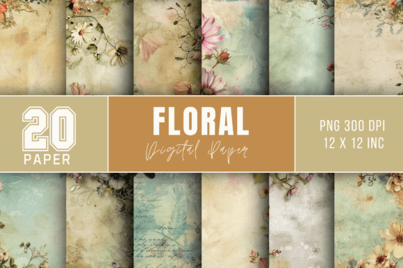 Floral Digital Paper Bundle: Elevate Your Creative Projects with Timeless Elegance
