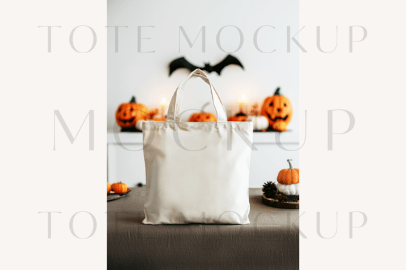 Halloween Canvas Tote Mockup: Elevating Seasonal Design Presentations