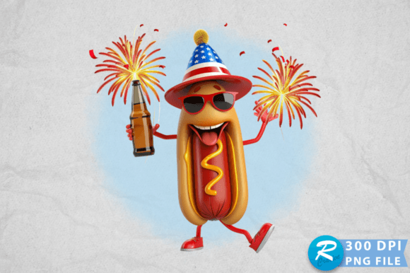 Hot Dog 4th of July Clipart PNG Design: A Practical Evaluation for Creators
