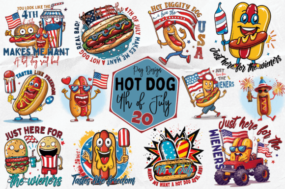 Hot Dog 4th of July Sublimation Bundle