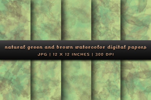 Natural Green and Brown Digital Papers