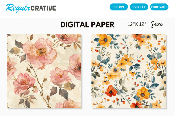 Seamless Floral Girl Pattern Paper for Creative Projects