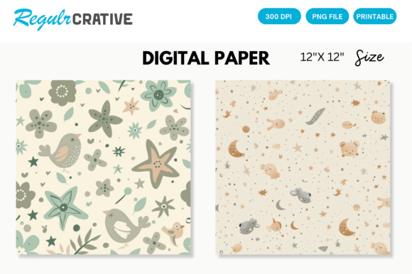 Seamless Neutral Newborn Digital Pattern for Modern Creators