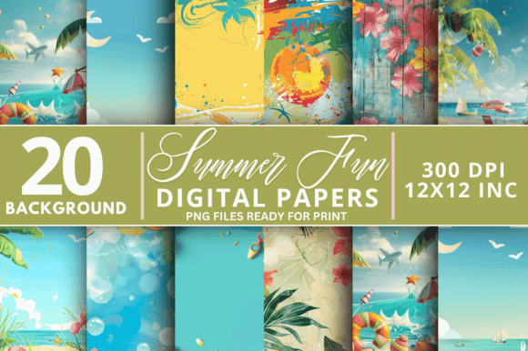 Summer Fun Digital Paper Backgrounds: The Ultimate Collection for Creative Projects