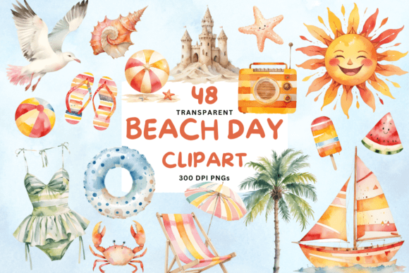 The Strategic Value of Watercolor Beach Day Clipart in Contemporary Design