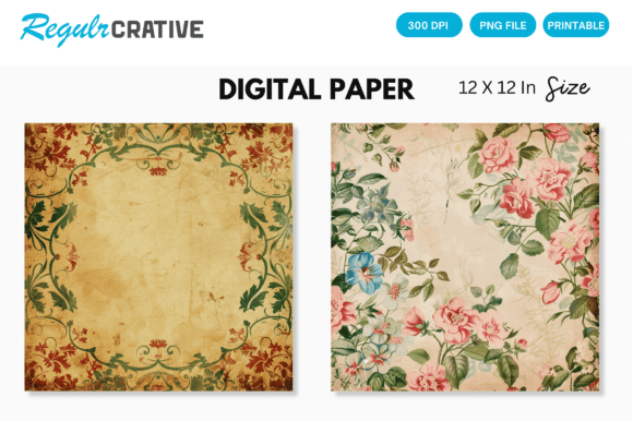 Vintage Digital Paper & Old Paper Texture Collection